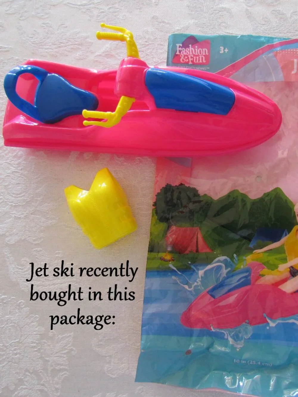 BARBIE + JET SKI + SHARK, 1978 TAN BARBIE w BEAUTIFUL STREAKED HAIR; POOL FUN!